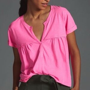 PILCRO• babydoll henley tee